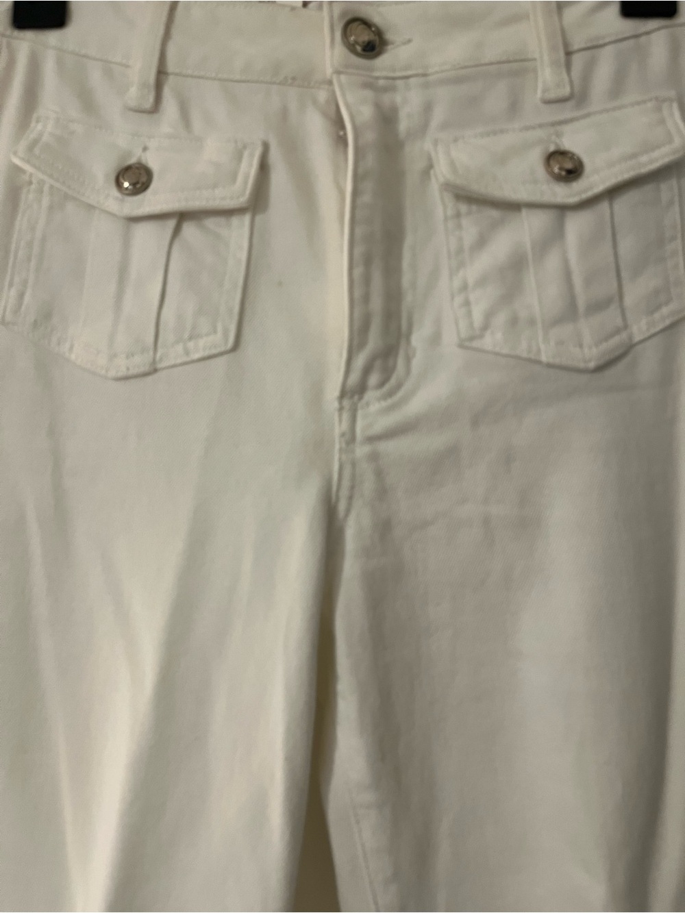 Guess white high rise flare